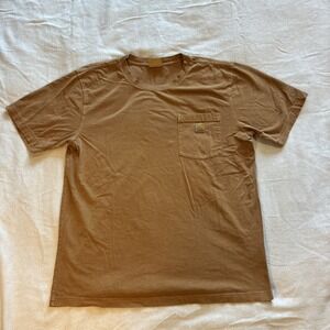 Carhartt Men's T-Shirt Large Tan Relaxed Fit Workwear Causal Comfort Rugged